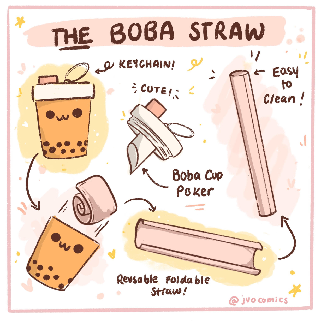 Boba Milk Tea Keyring Boba Tribe